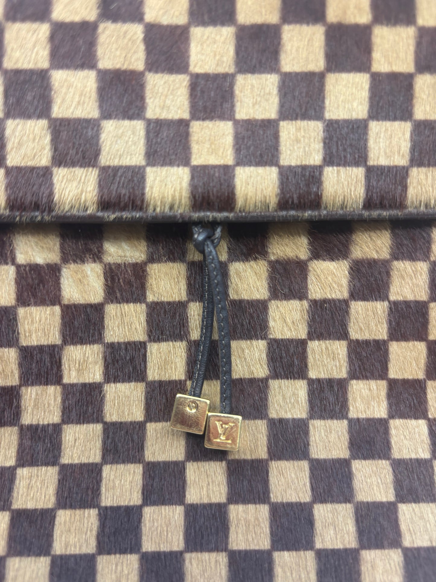 Louis Vuitton Limited Edition Damier Pony Hair Top Handle Bag