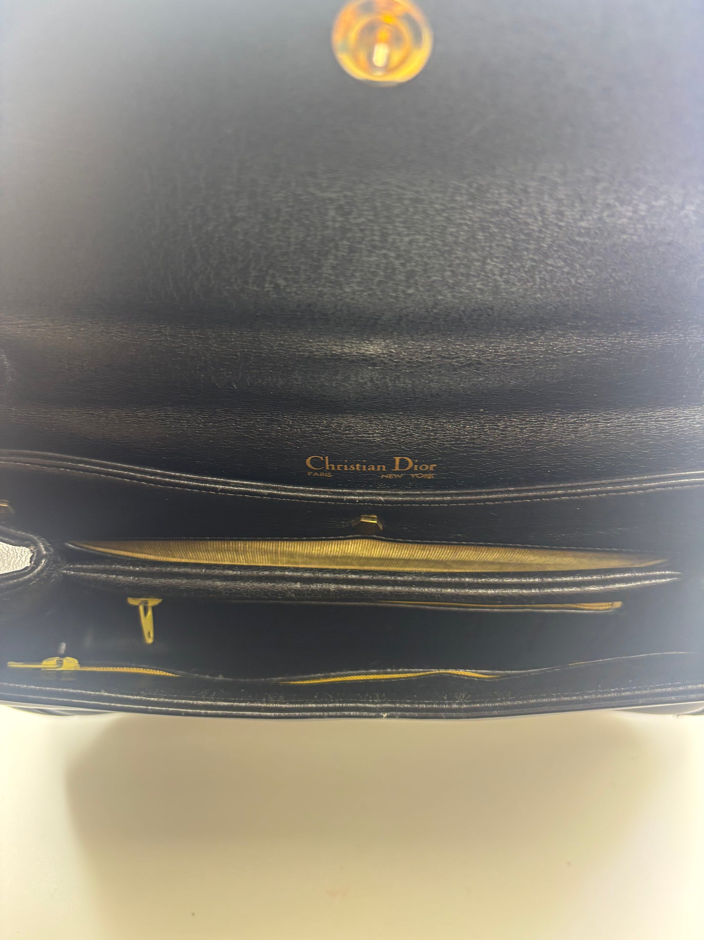 Vintage Dior Trotter Flap Bag – Black Leather & Monogram Canvas