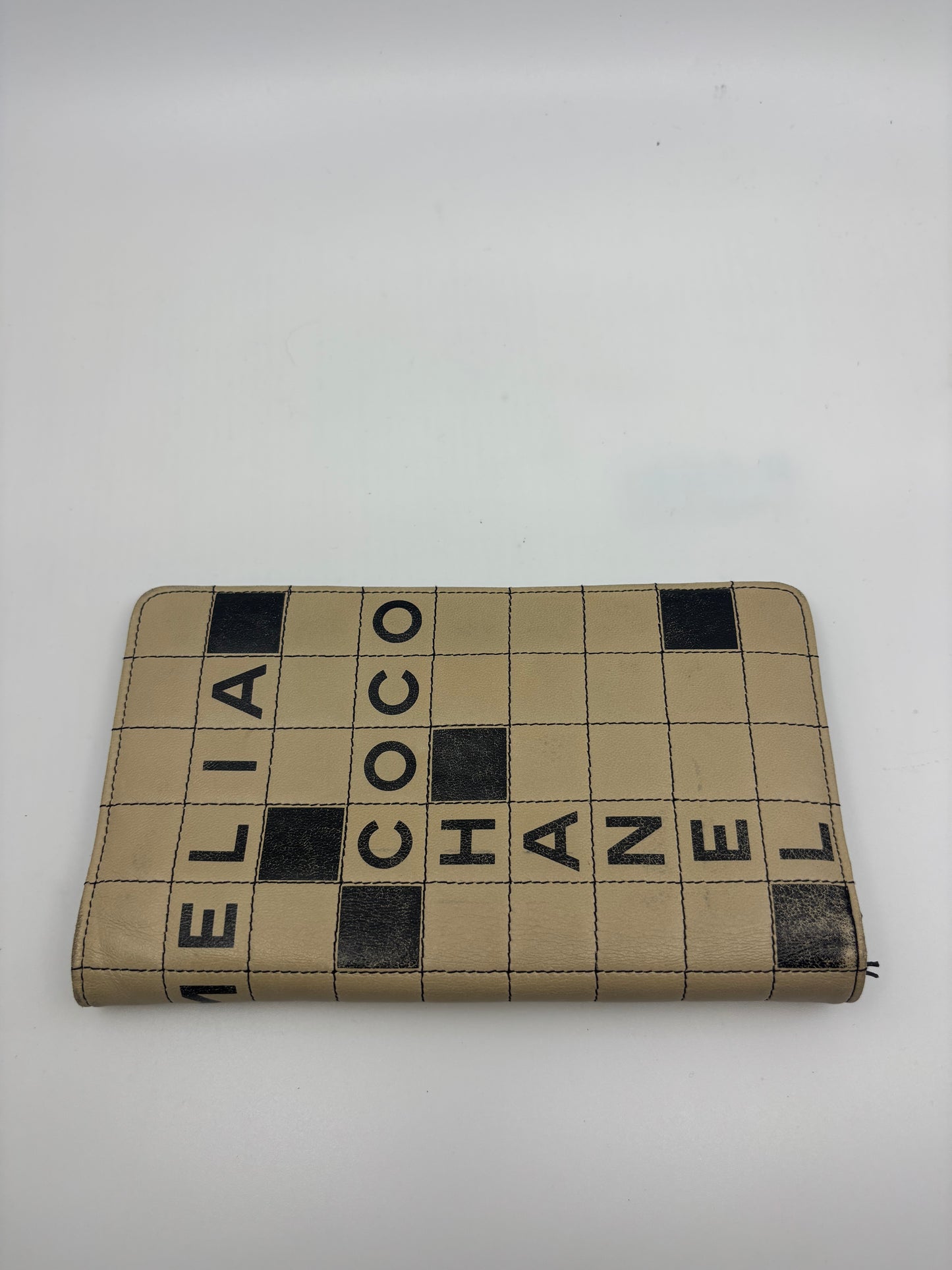 Chanel “Scrabble” Wallet – Beige & Black