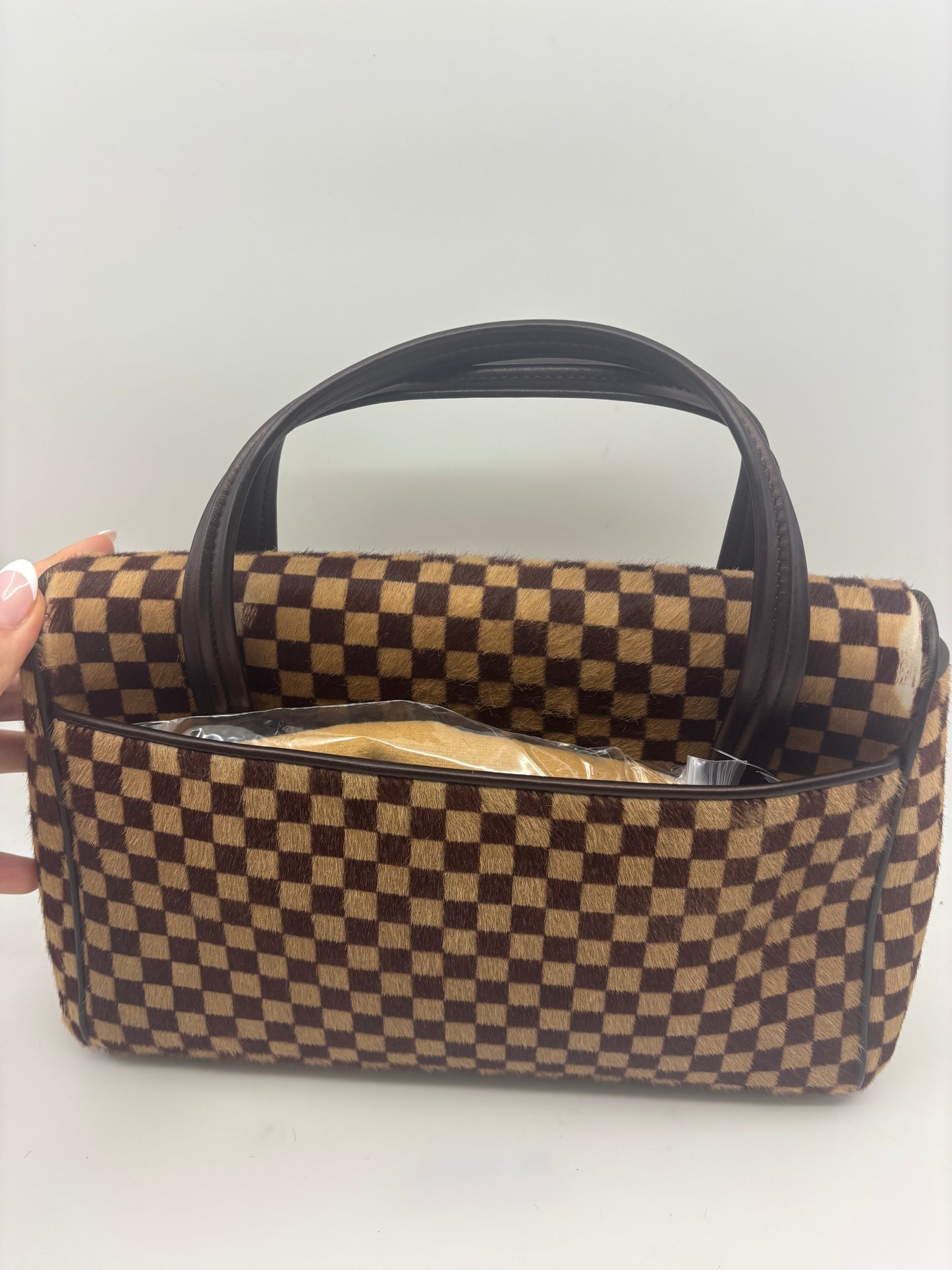Louis Vuitton Limited Edition Damier Pony Hair Top Handle Bag