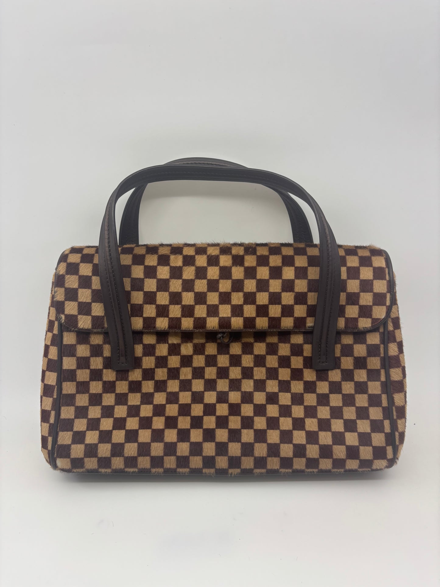 Louis Vuitton Limited Edition Damier Pony Hair Top Handle Bag