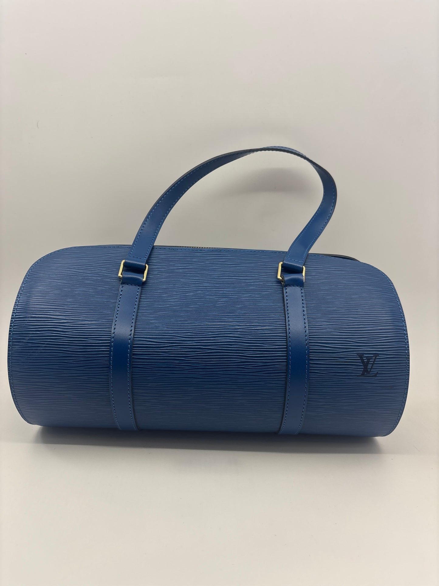 Louis Vuitton Epi Leather Soufflot Bag in Toledo Blue