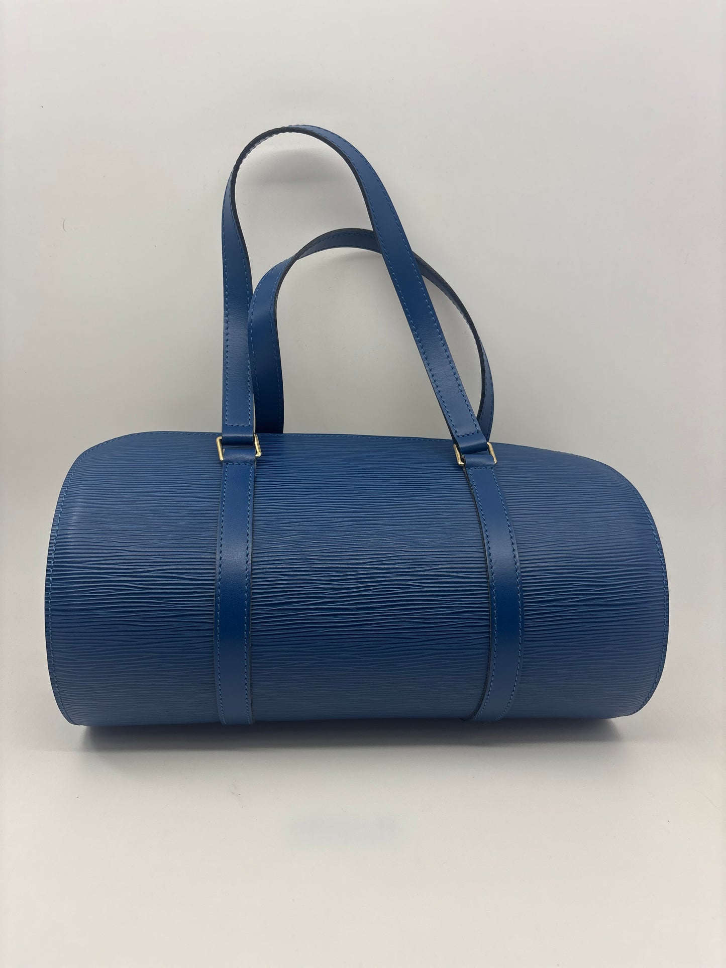 Louis Vuitton Epi Leather Soufflot Bag in Toledo Blue