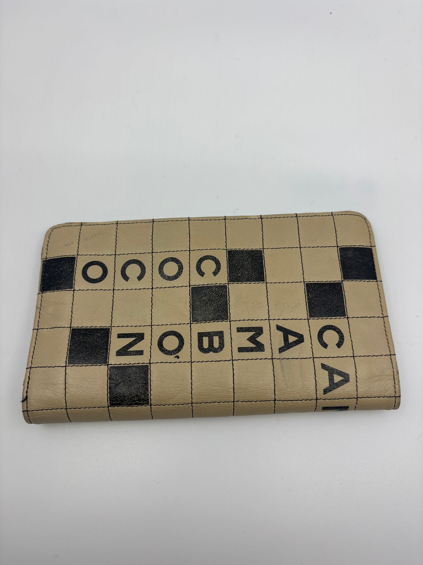 Chanel “Scrabble” Wallet – Beige & Black