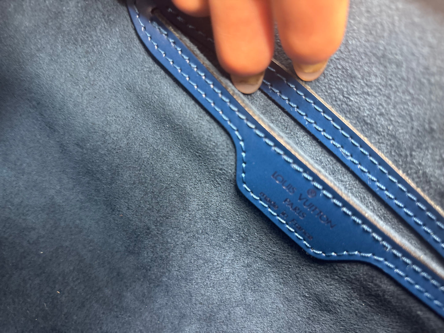 Louis Vuitton Epi Leather Soufflot Bag in Toledo Blue