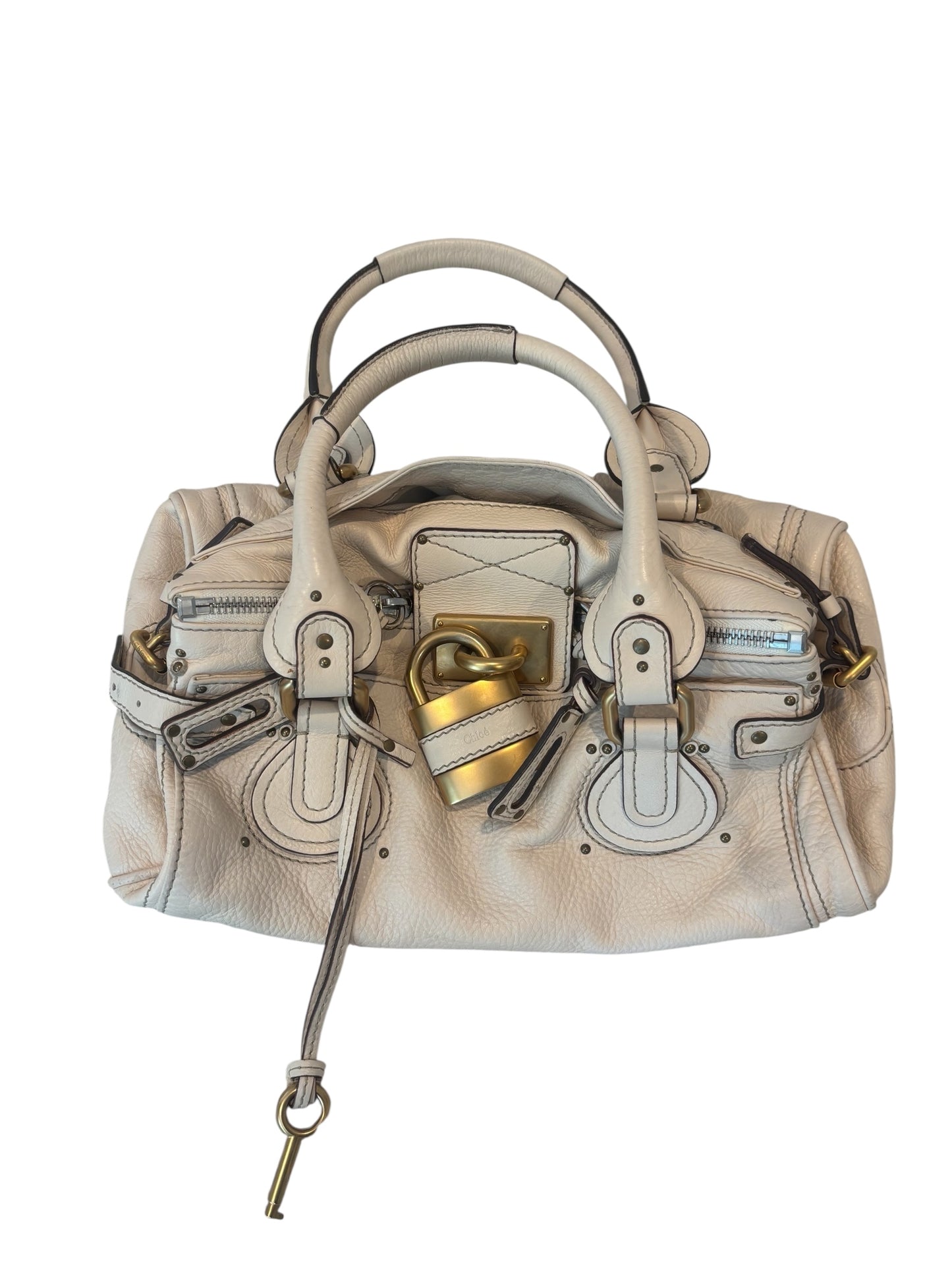 Chloe Paddington Leather Satchel – White