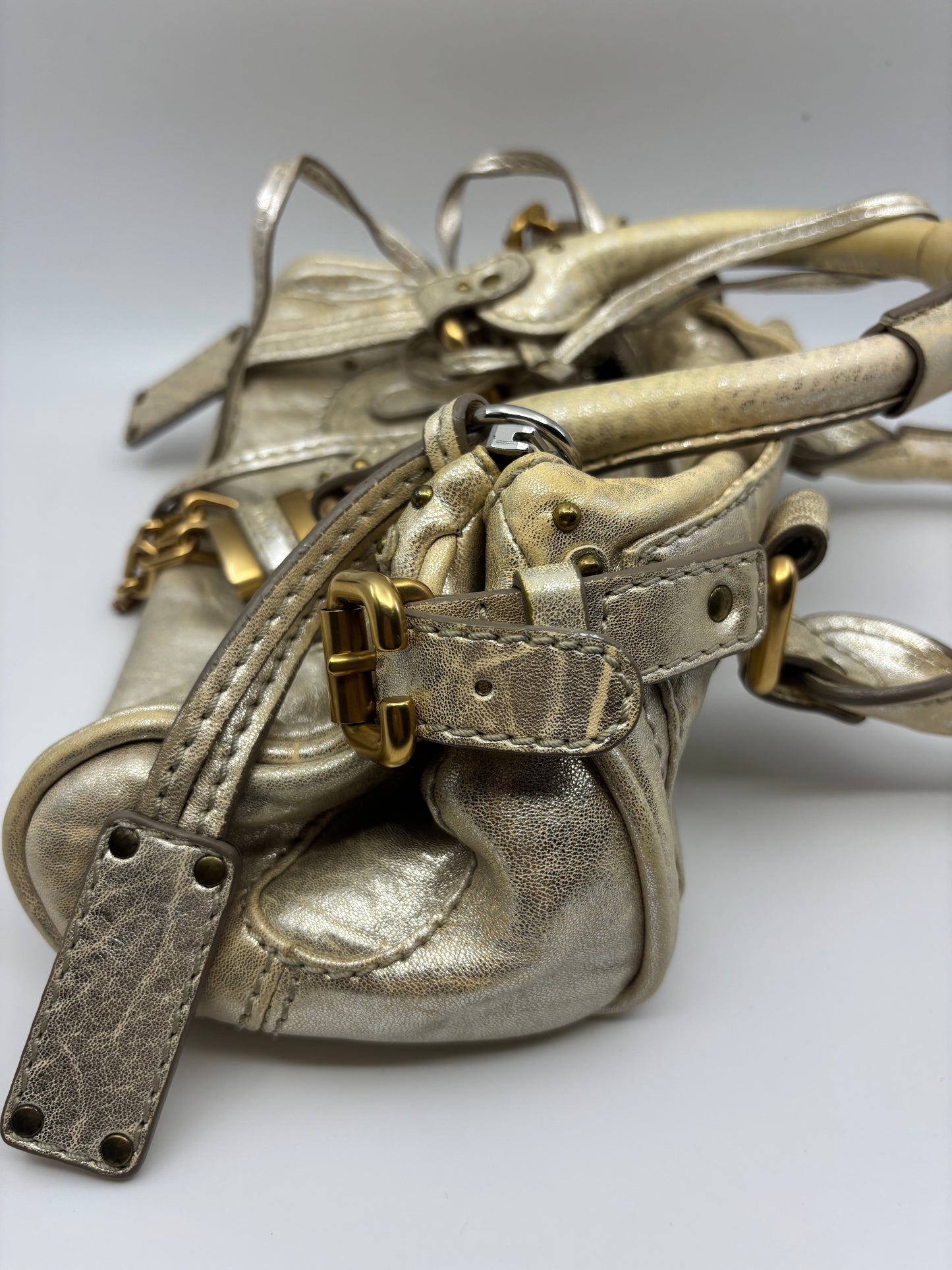 Chloe Paddington Metallic Gold Satchel – Vintage IT Bag
