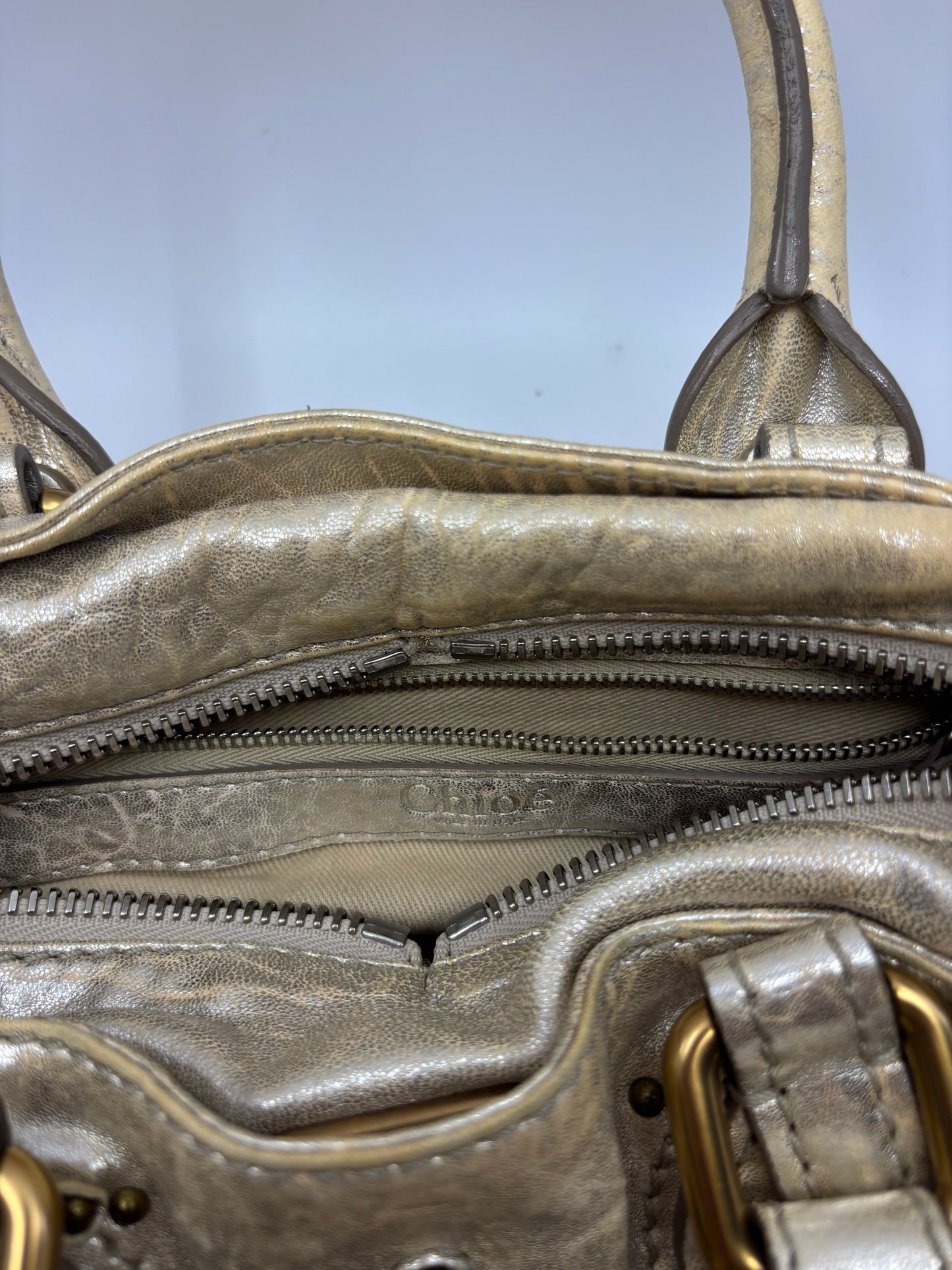 Chloe Paddington Metallic Gold Satchel – Vintage IT Bag