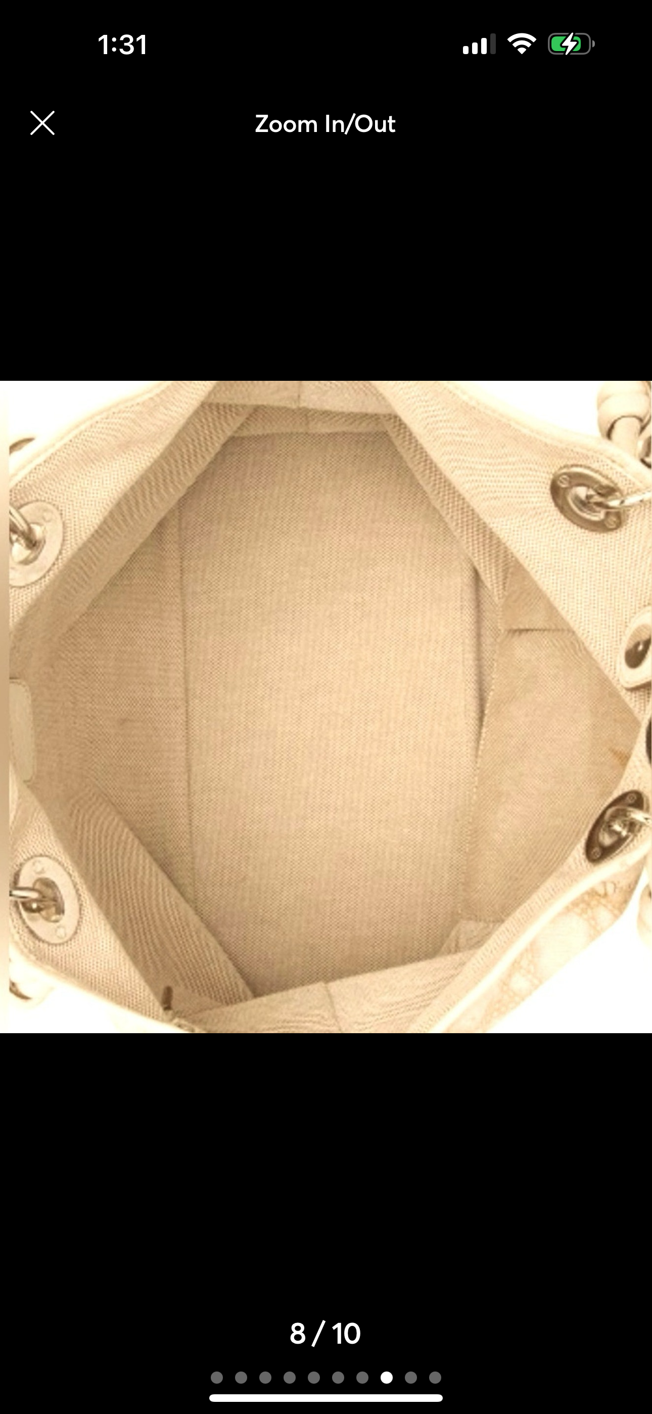 Christian Dior Beige Cannage Canvas Tote Bag