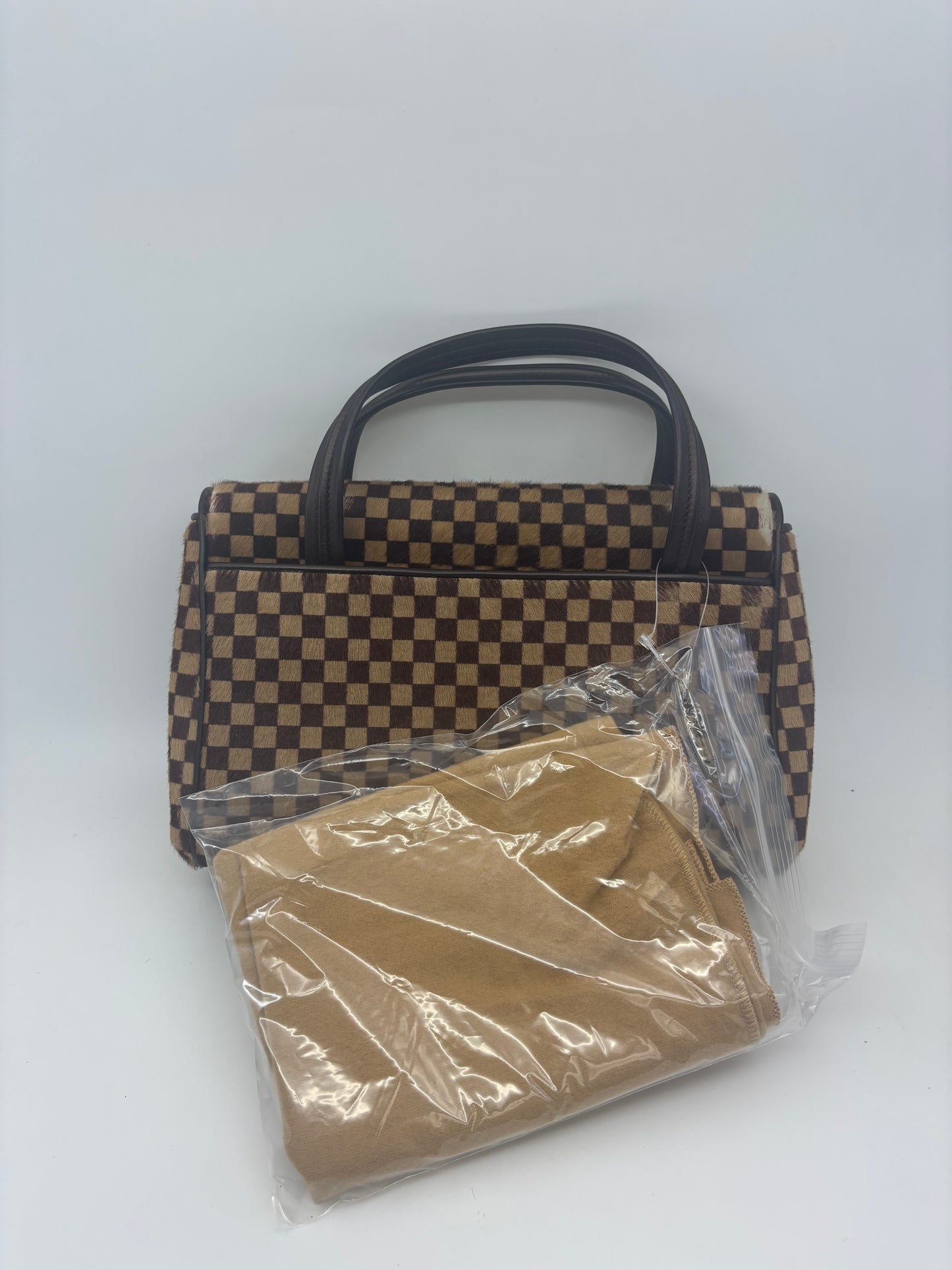 Louis Vuitton Limited Edition Damier Pony Hair Top Handle Bag