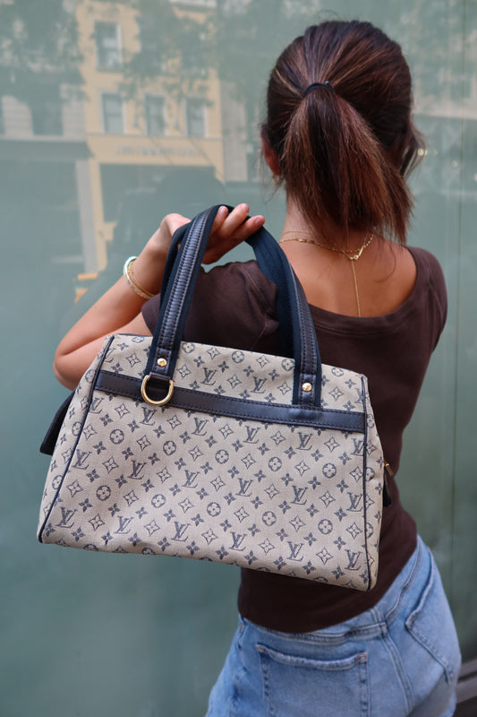 Louis Vuitton Mini Lin Manon PM in Blue Monogram Canvas