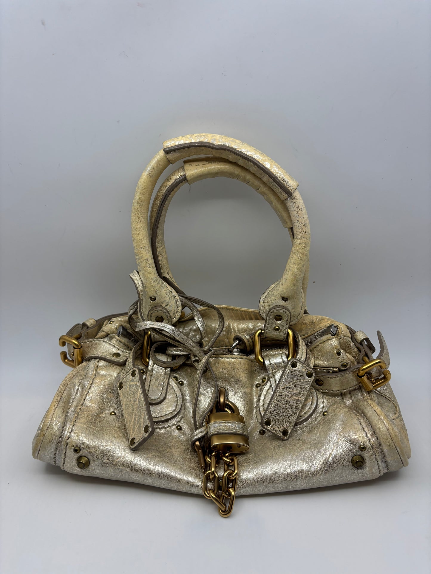 Chloe Paddington Metallic Gold Satchel – Vintage IT Bag