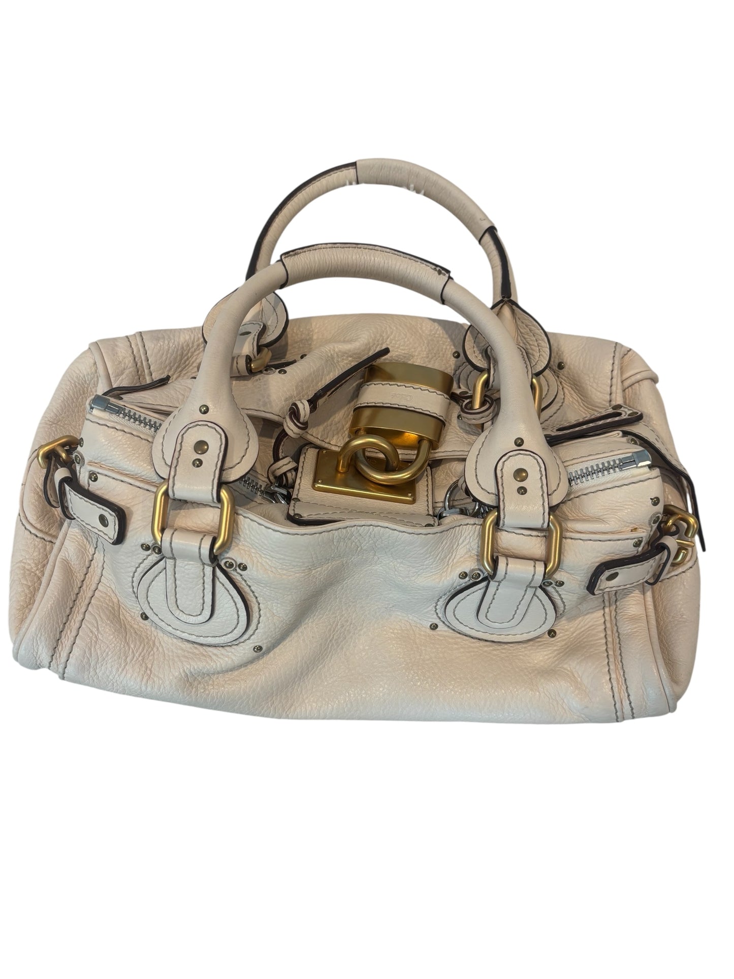 Chloe Paddington Leather Satchel – White