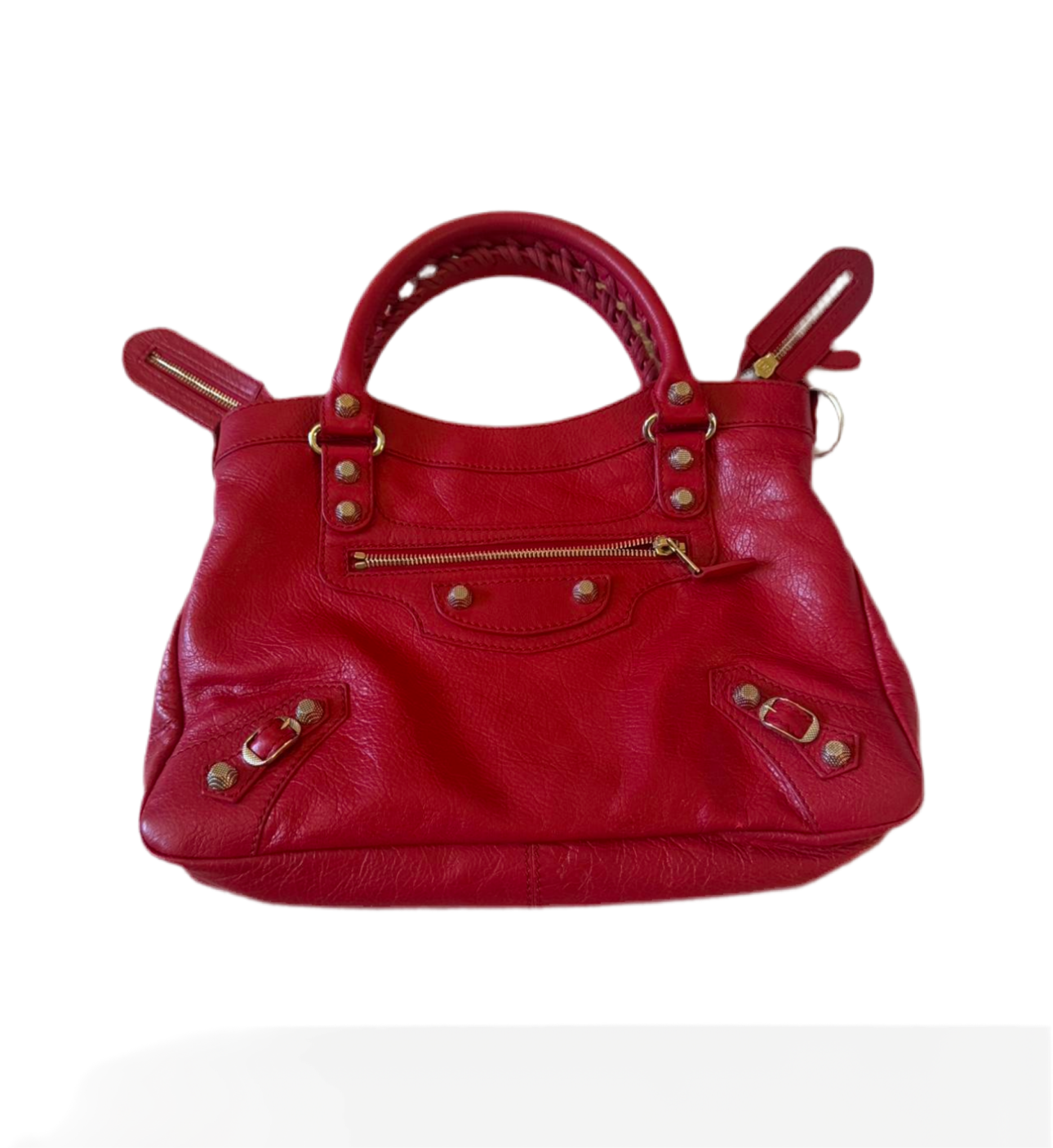 Balenciaga Classic City Bag – Red Leather with Gold Hardware