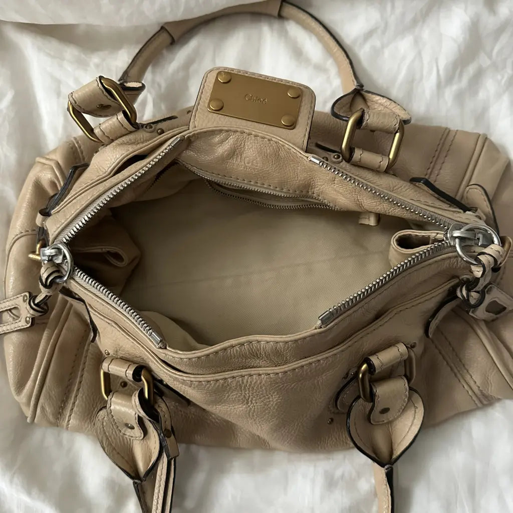 Z Chloé Paddington Bag – Taupe Leather with Gold Hardware