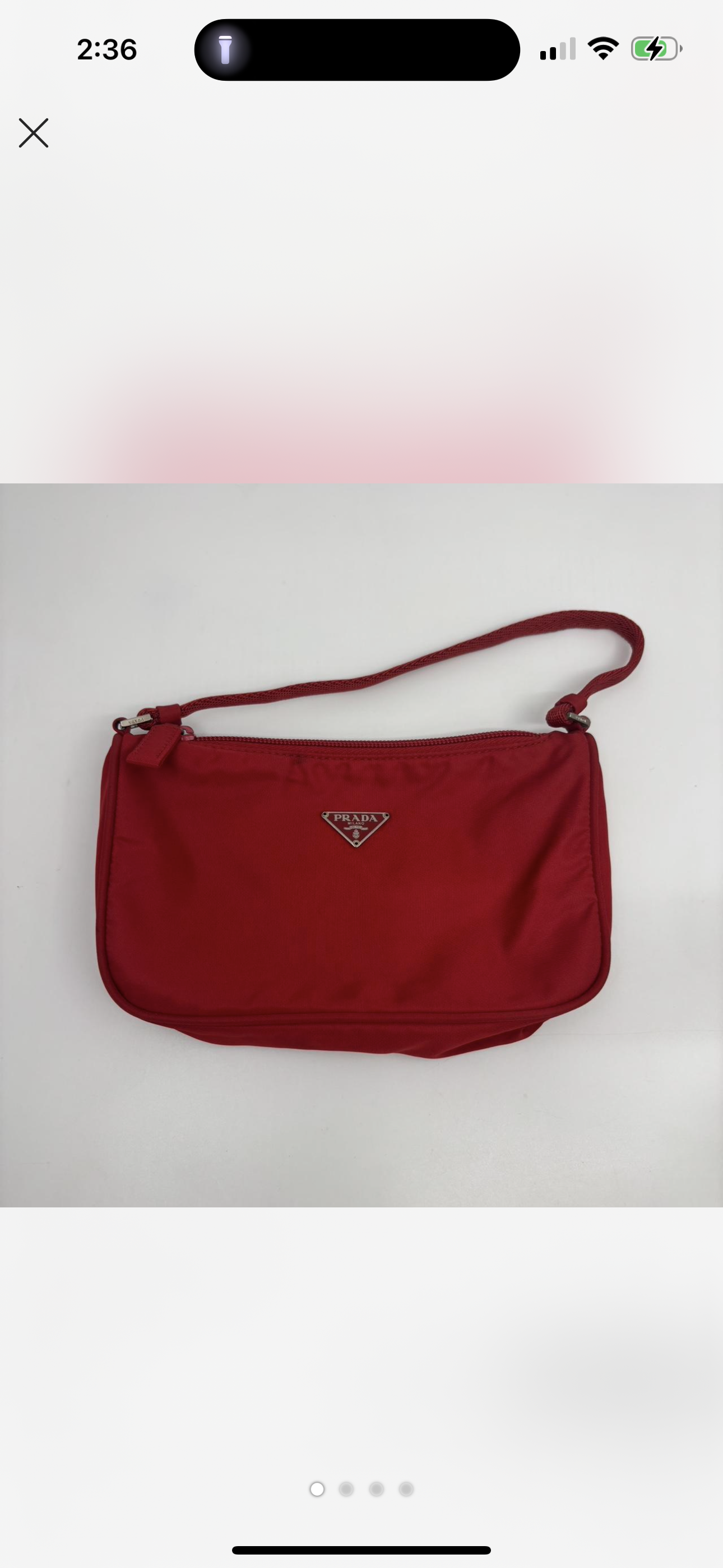 Prada Mini Nylon Shoulder Bag in Red