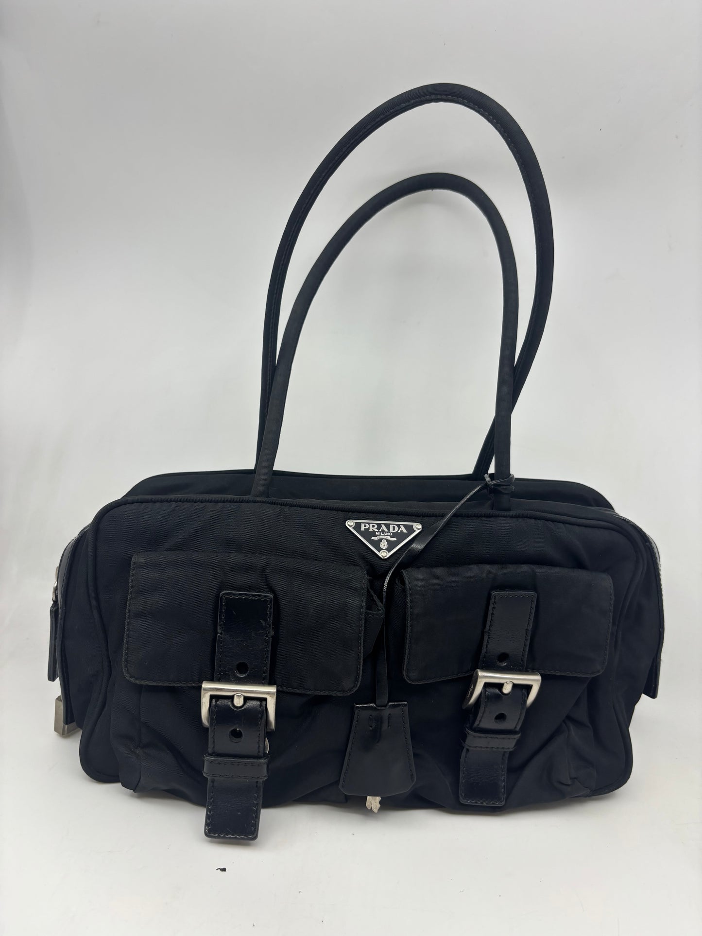 Prada Tessuto Nylon Buckle Shoulder Bag