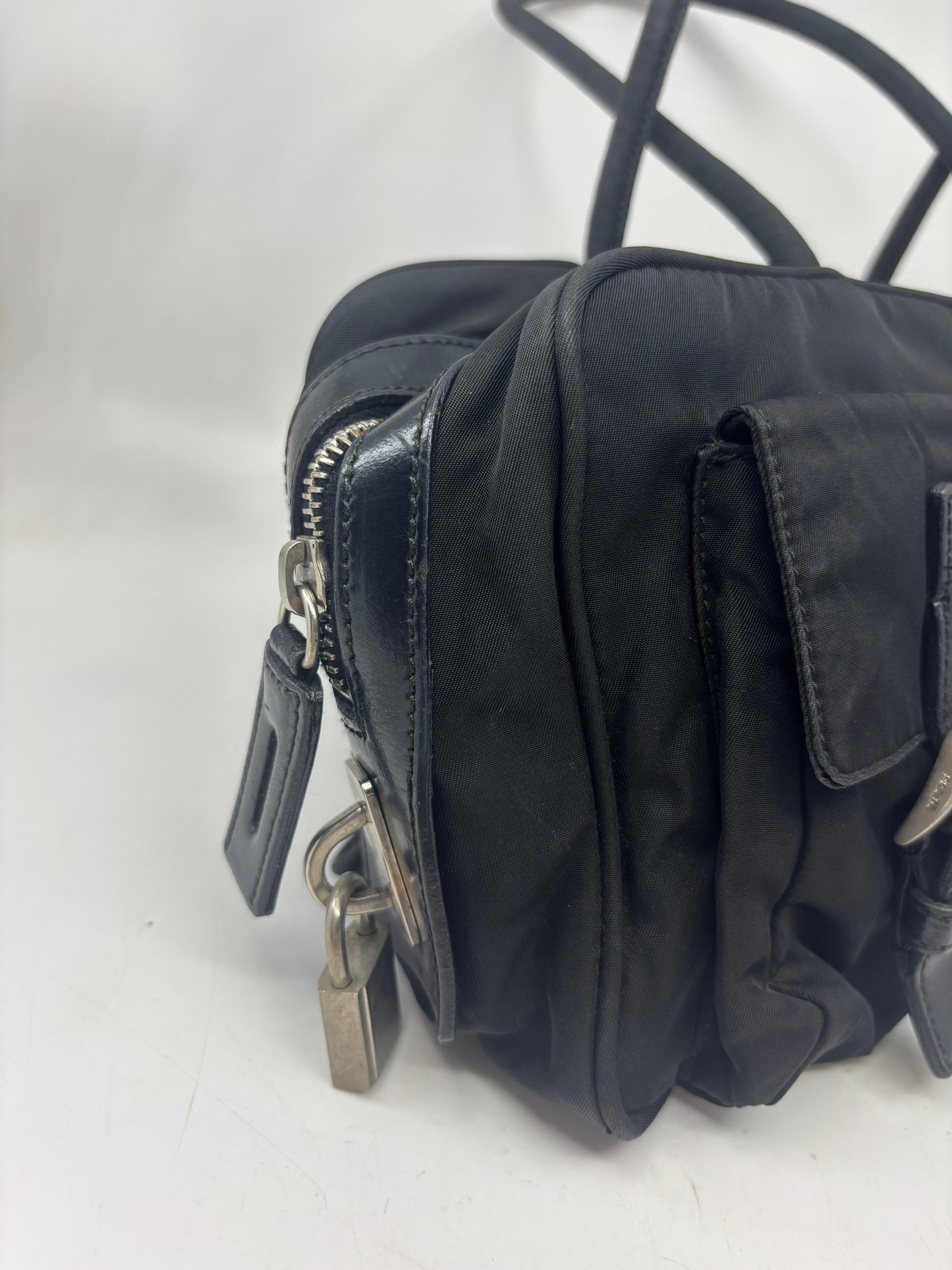Prada Tessuto Nylon Buckle Shoulder Bag
