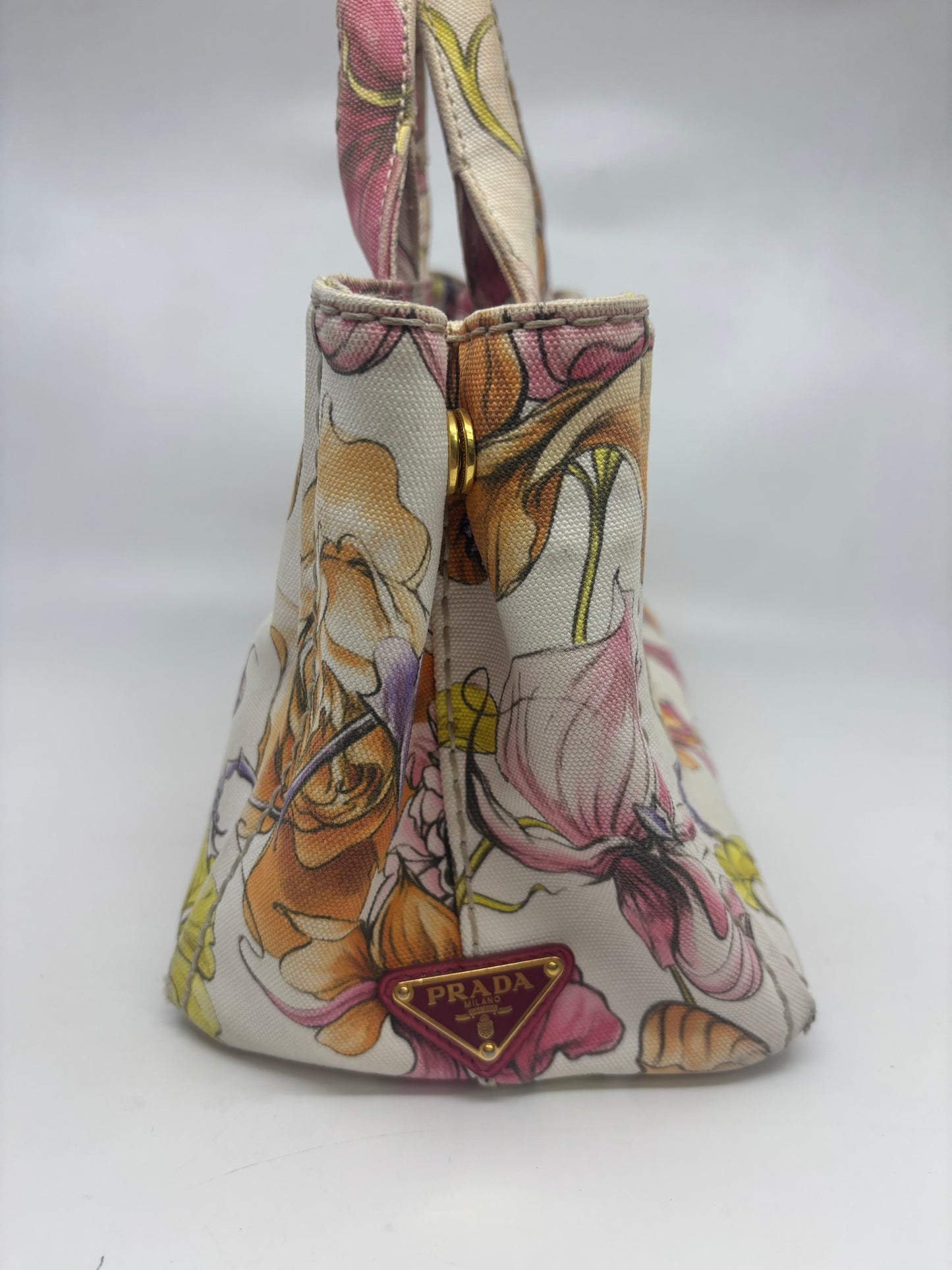 Prada Canvas Tote Bag - Floral Print