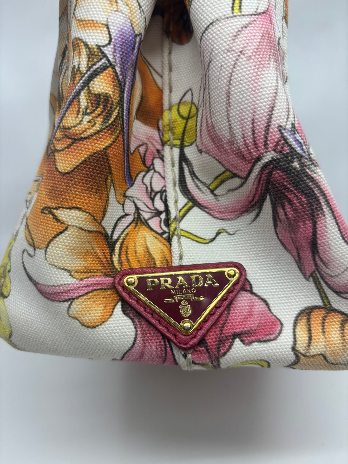 Prada Canvas Tote Bag - Floral Print
