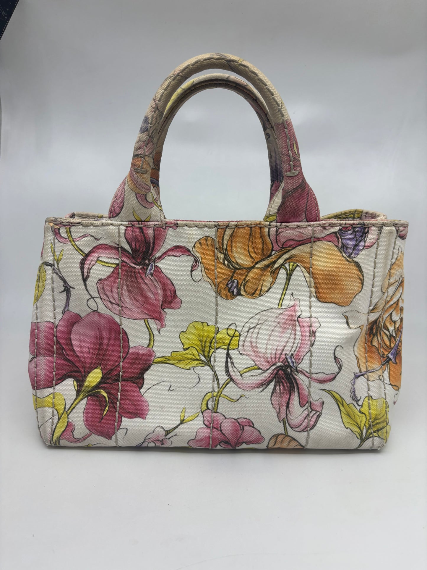 Prada Canvas Tote Bag - Floral Print