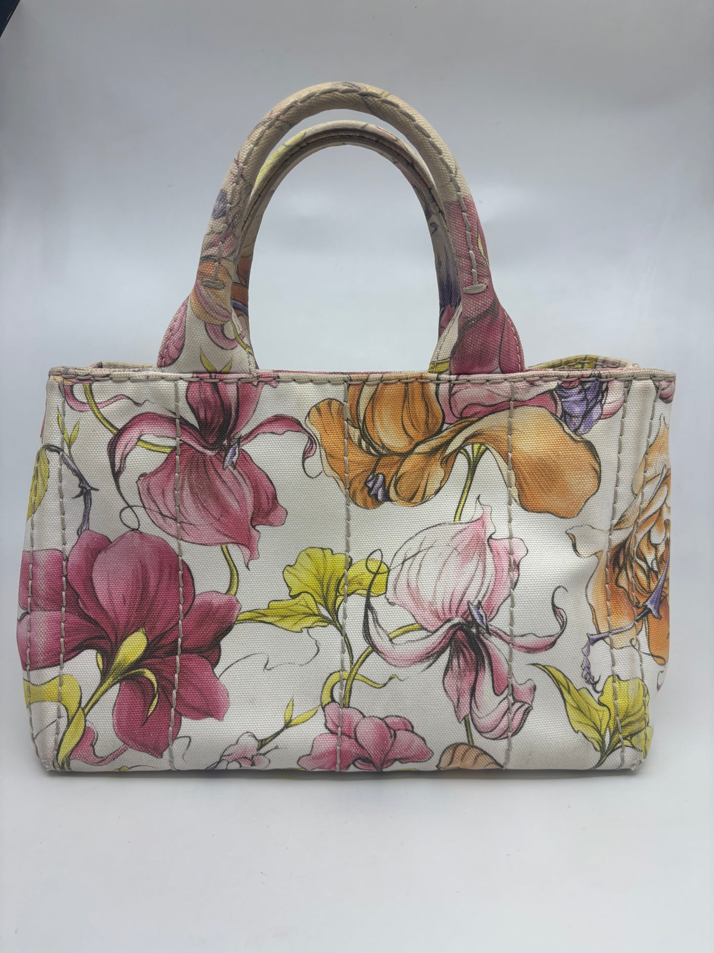 Prada Canvas Tote Bag - Floral Print