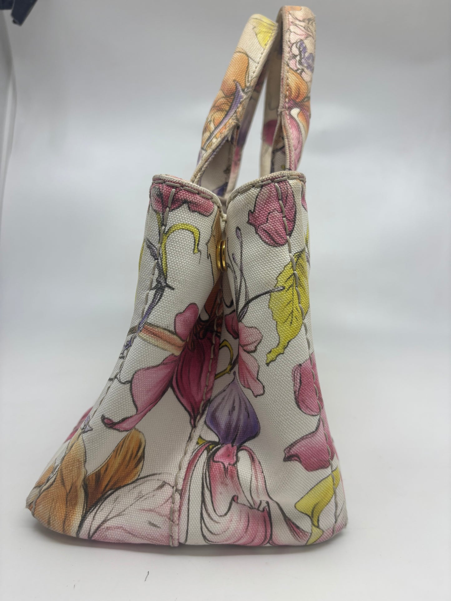 Prada Canvas Tote Bag - Floral Print