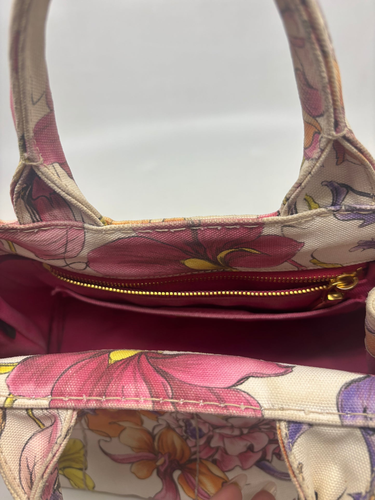 Prada Canvas Tote Bag - Floral Print