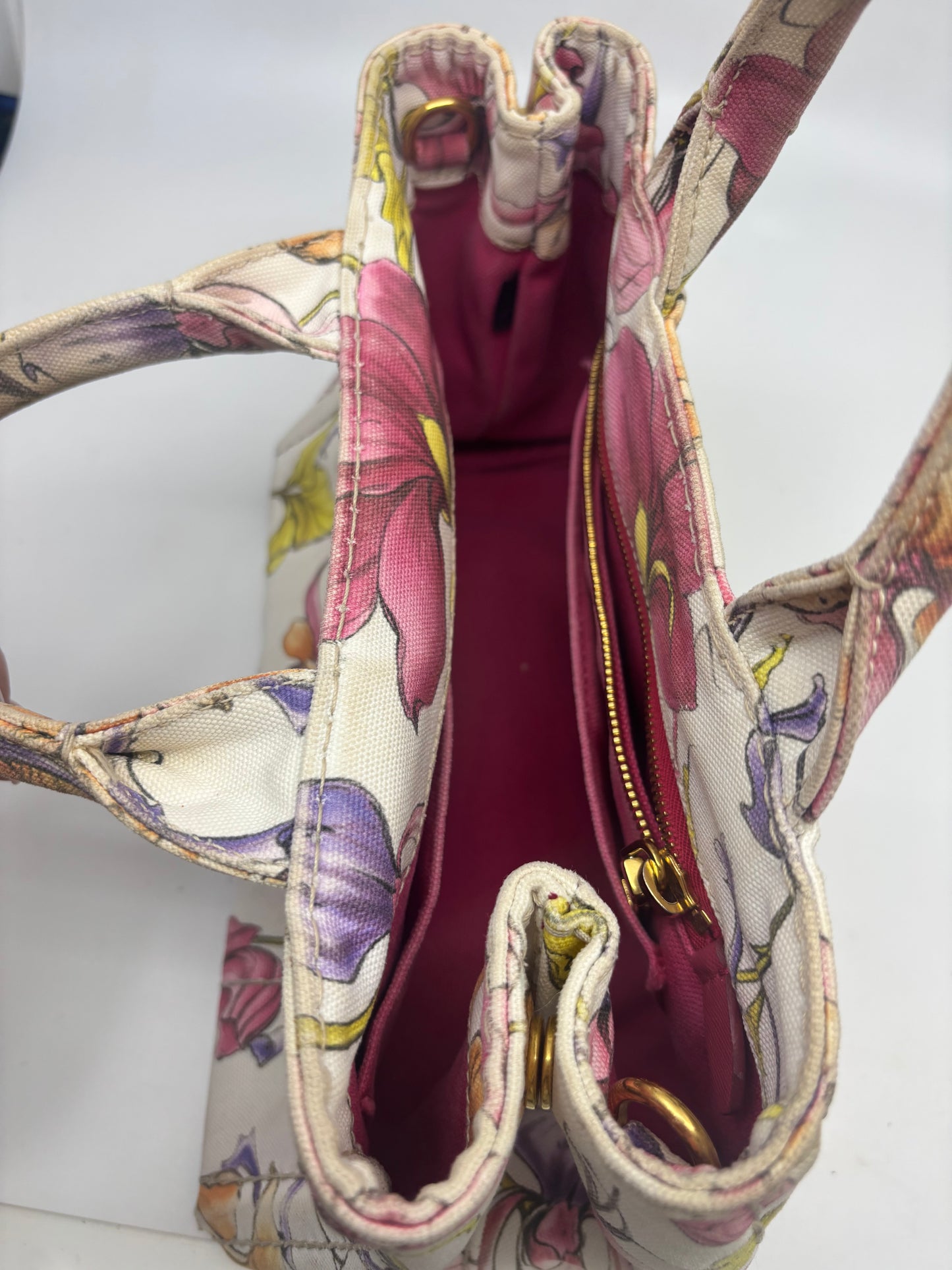 Prada Canvas Tote Bag - Floral Print