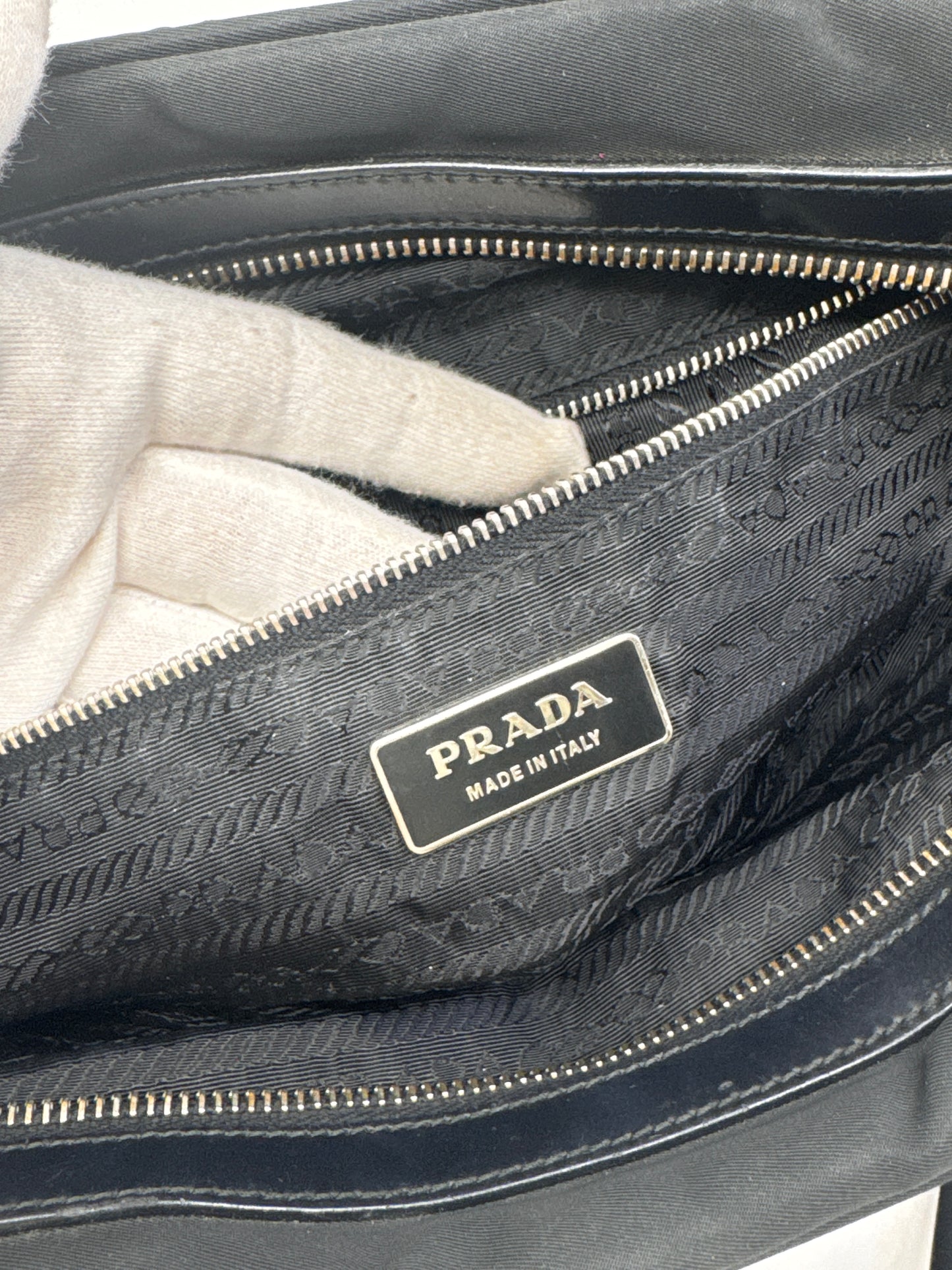 Prada Tessuto Nylon Buckle Shoulder Bag