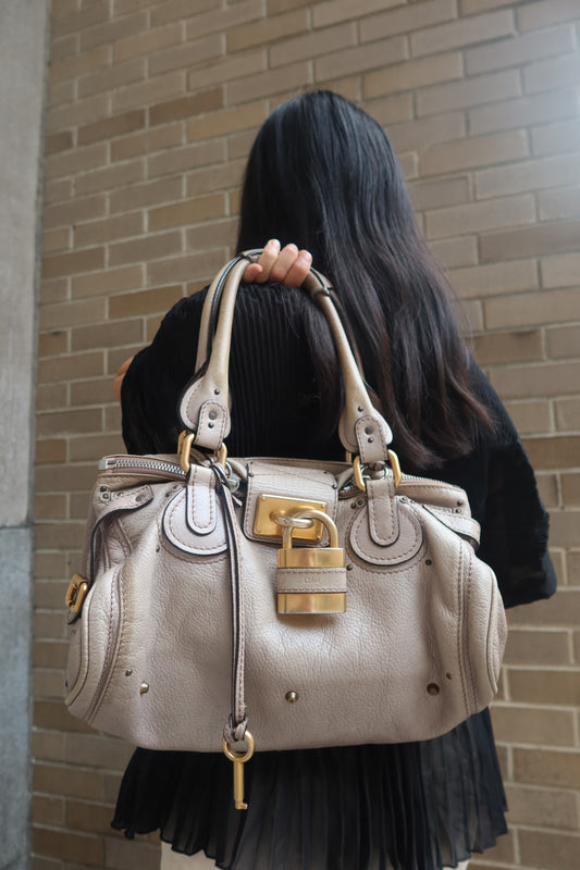 Z Chloé Paddington Bag – Taupe Leather with Gold Hardware