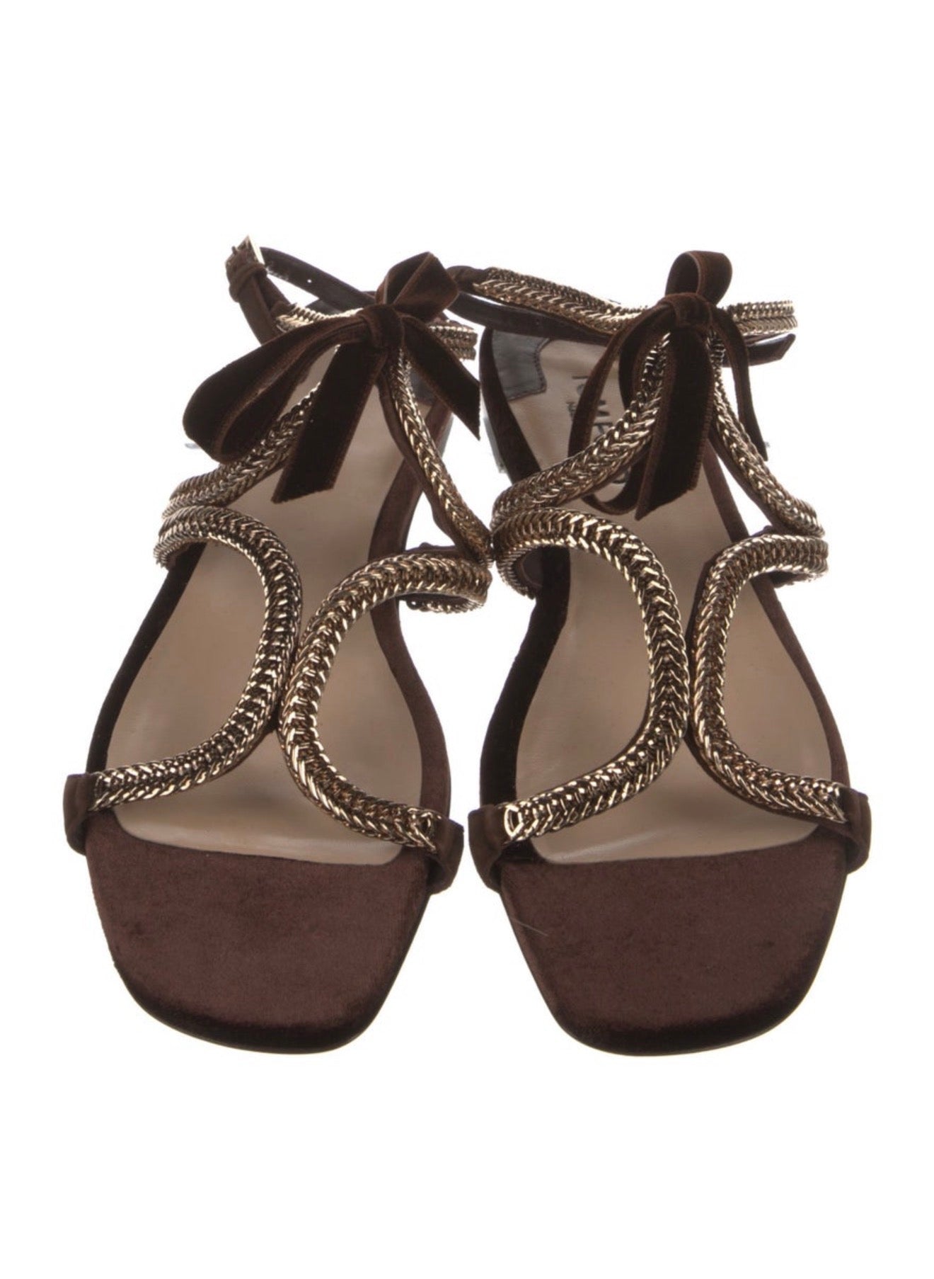 Tom Ford Velvet Chain-Link with bow Accents Gladiator Sandals