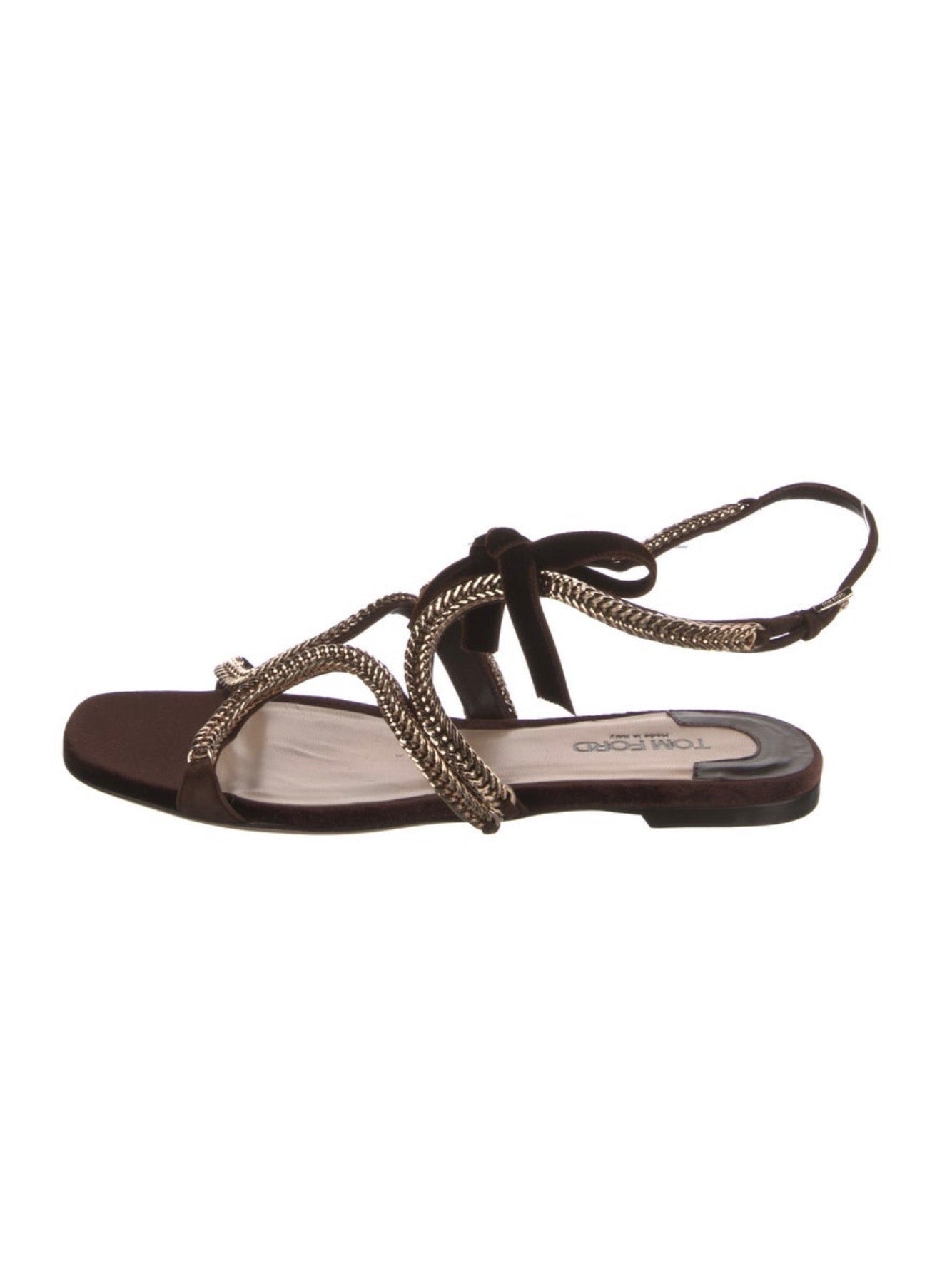 Tom Ford Velvet Chain-Link with bow Accents Gladiator Sandals