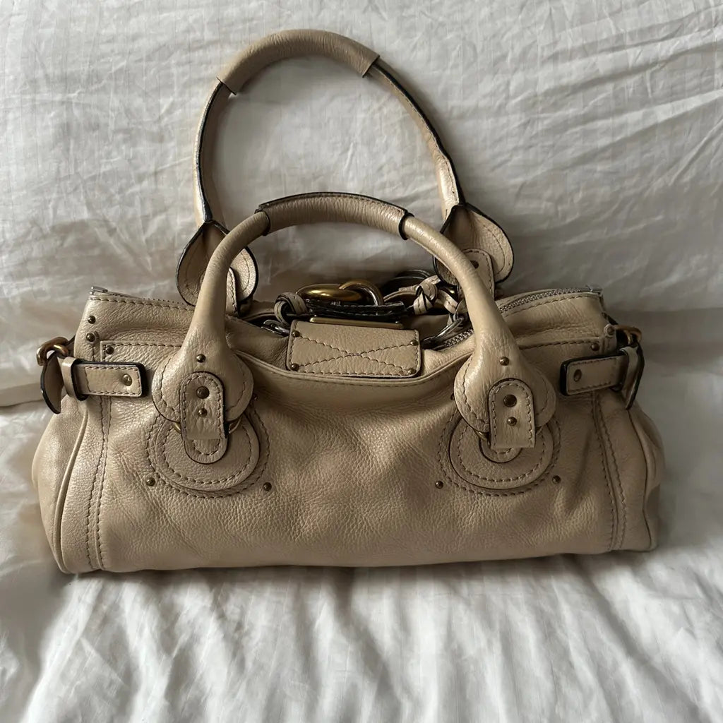 Z Chloé Paddington Bag – Taupe Leather with Gold Hardware