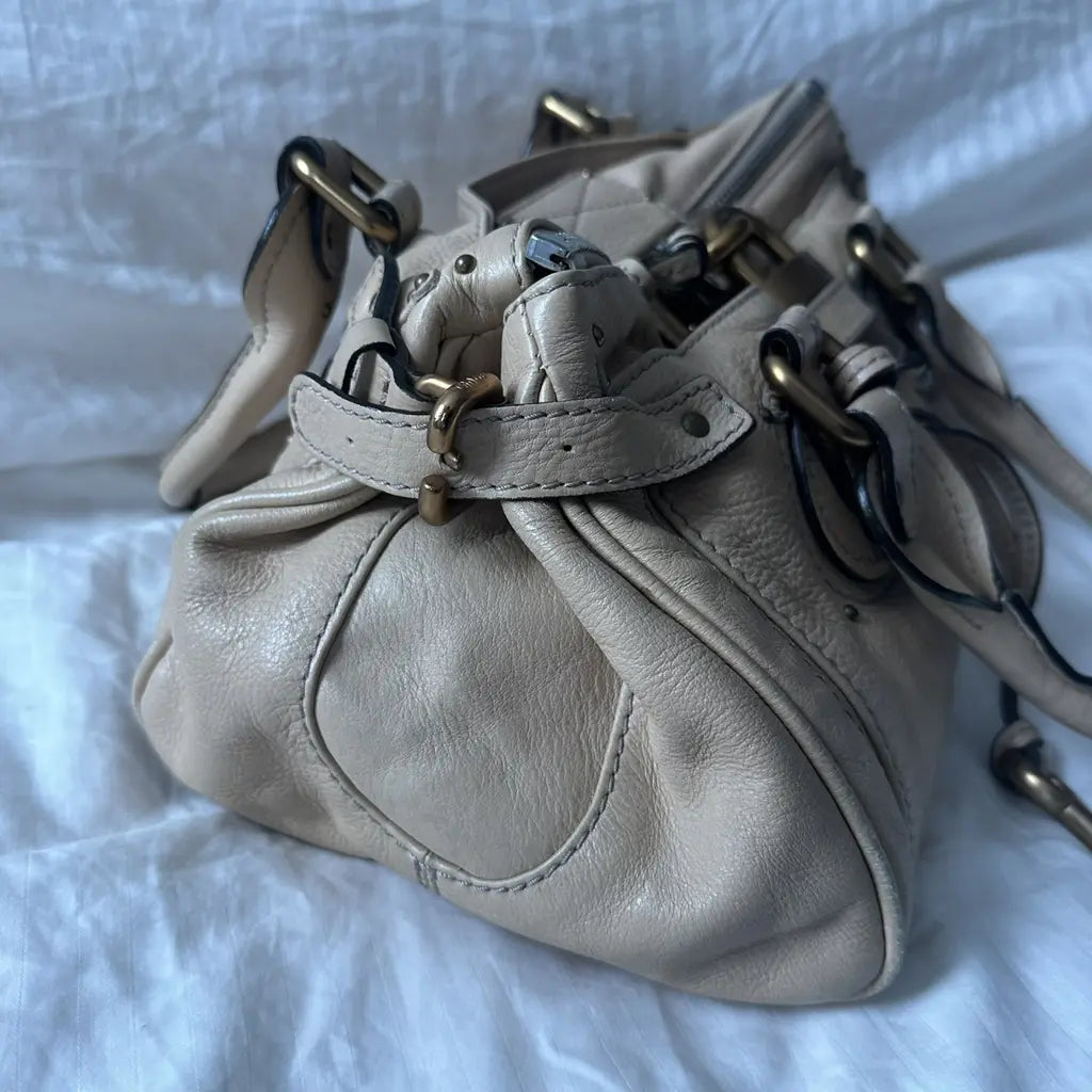 Z Chloé Paddington Bag – Taupe Leather with Gold Hardware