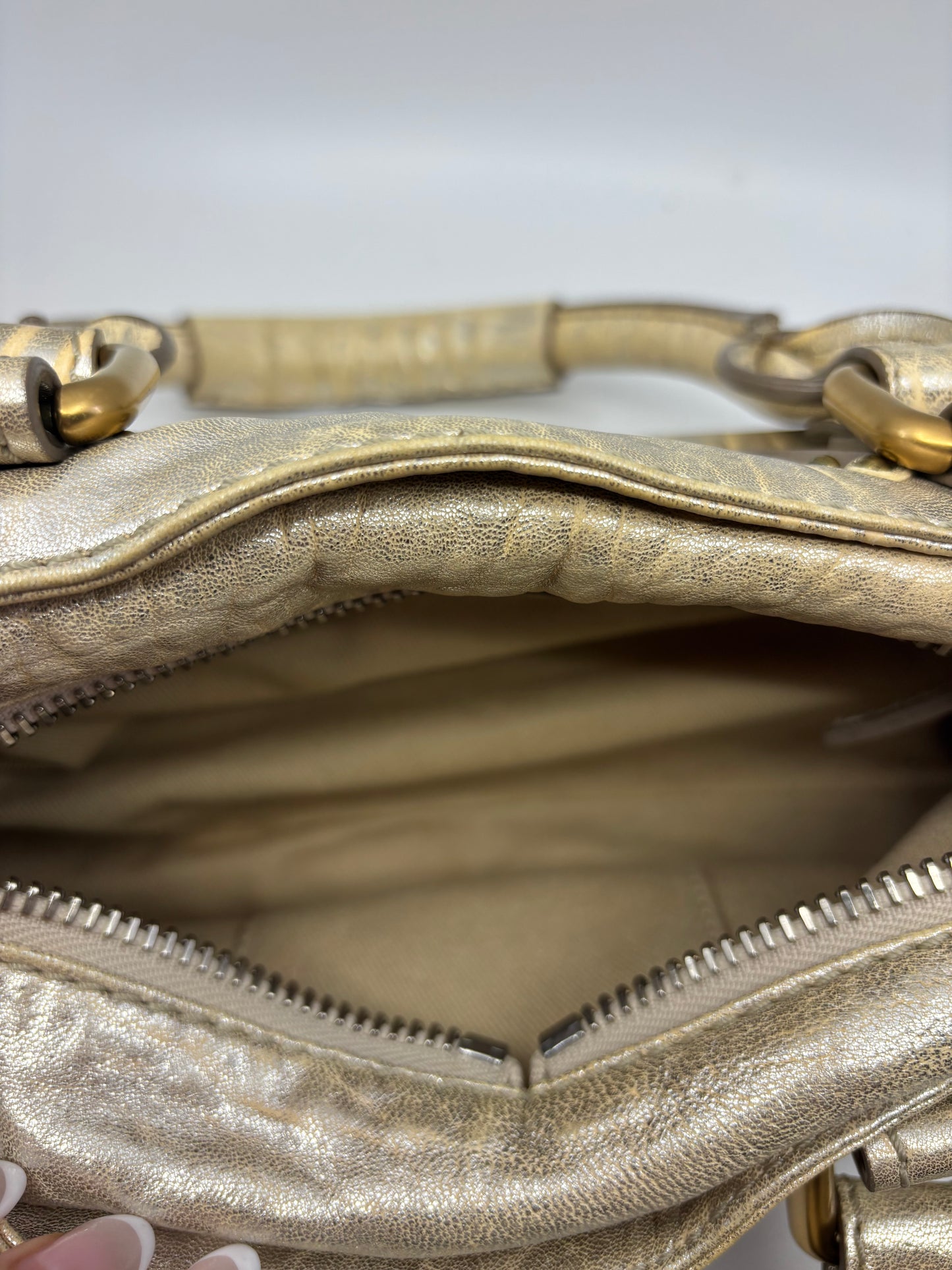 Chloe Paddington Metallic Gold Satchel – Vintage IT Bag