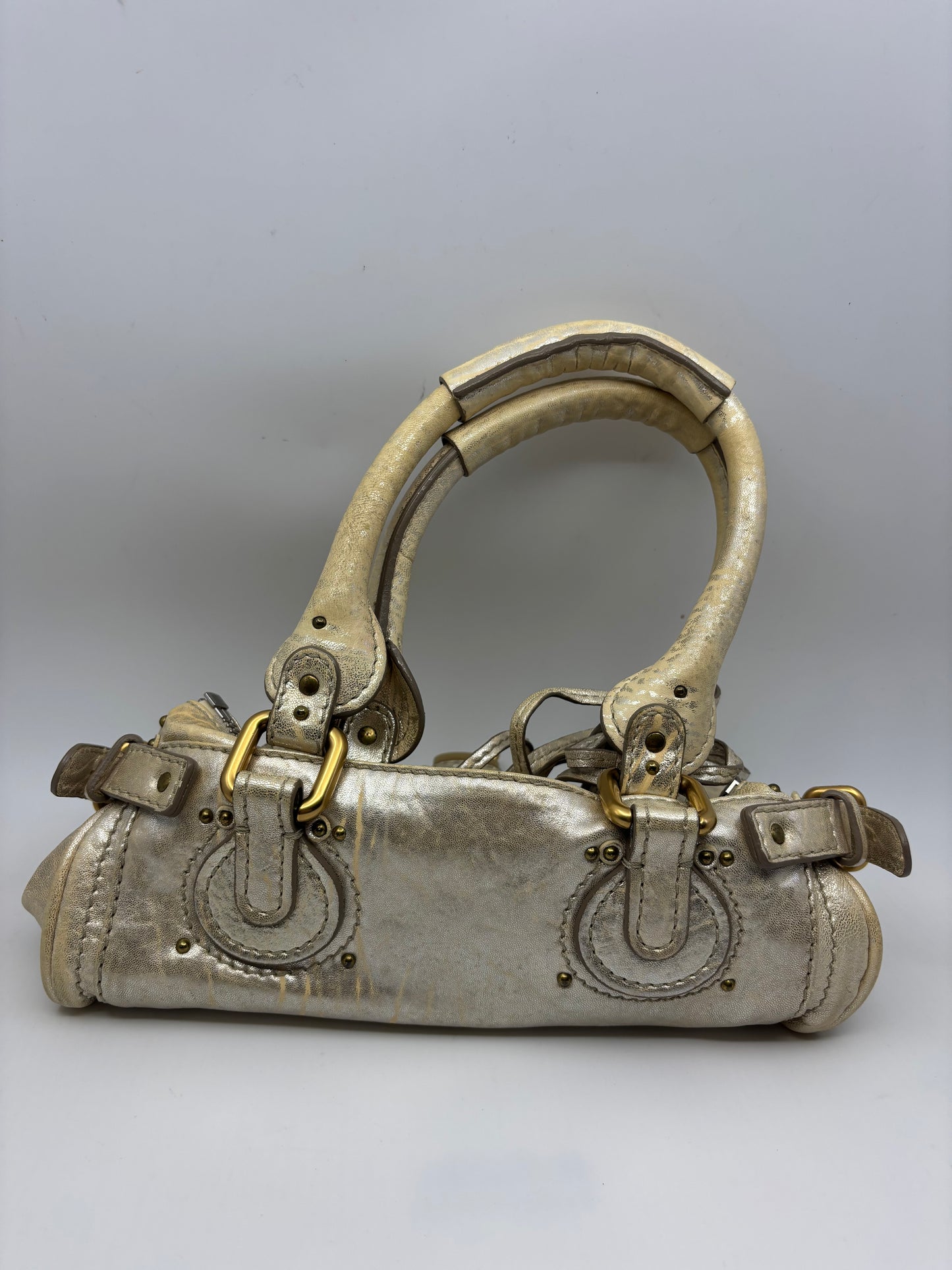 Chloe Paddington Metallic Gold Satchel – Vintage IT Bag