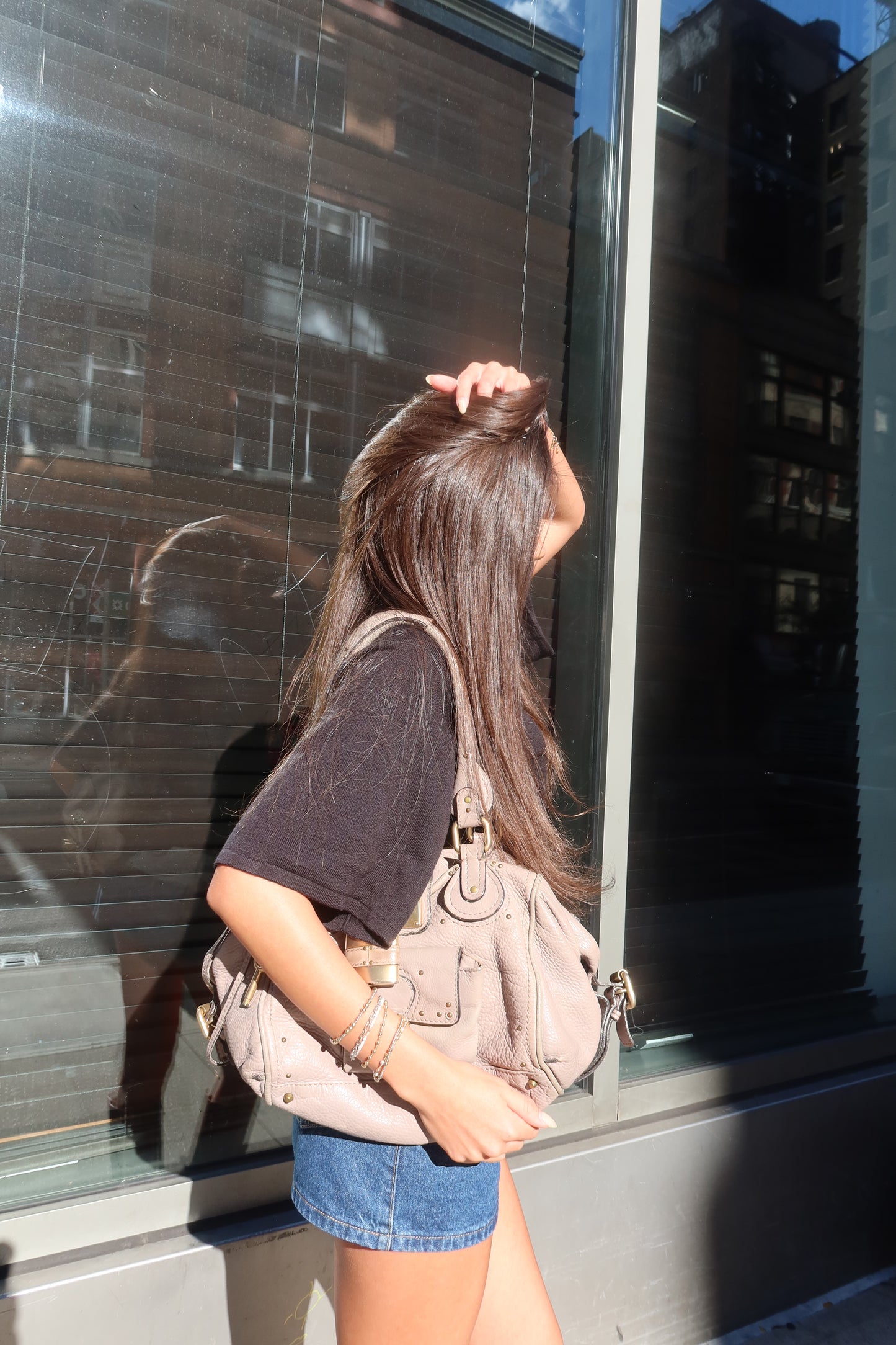 Chloé Paddington Satchel in Taupe Pebbled Leather