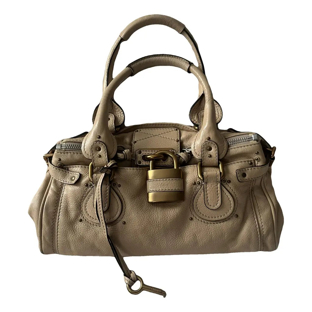 Z Chloé Paddington Bag – Taupe Leather with Gold Hardware
