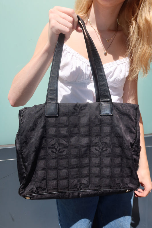 Chanel Black Jacquard Tote Bag