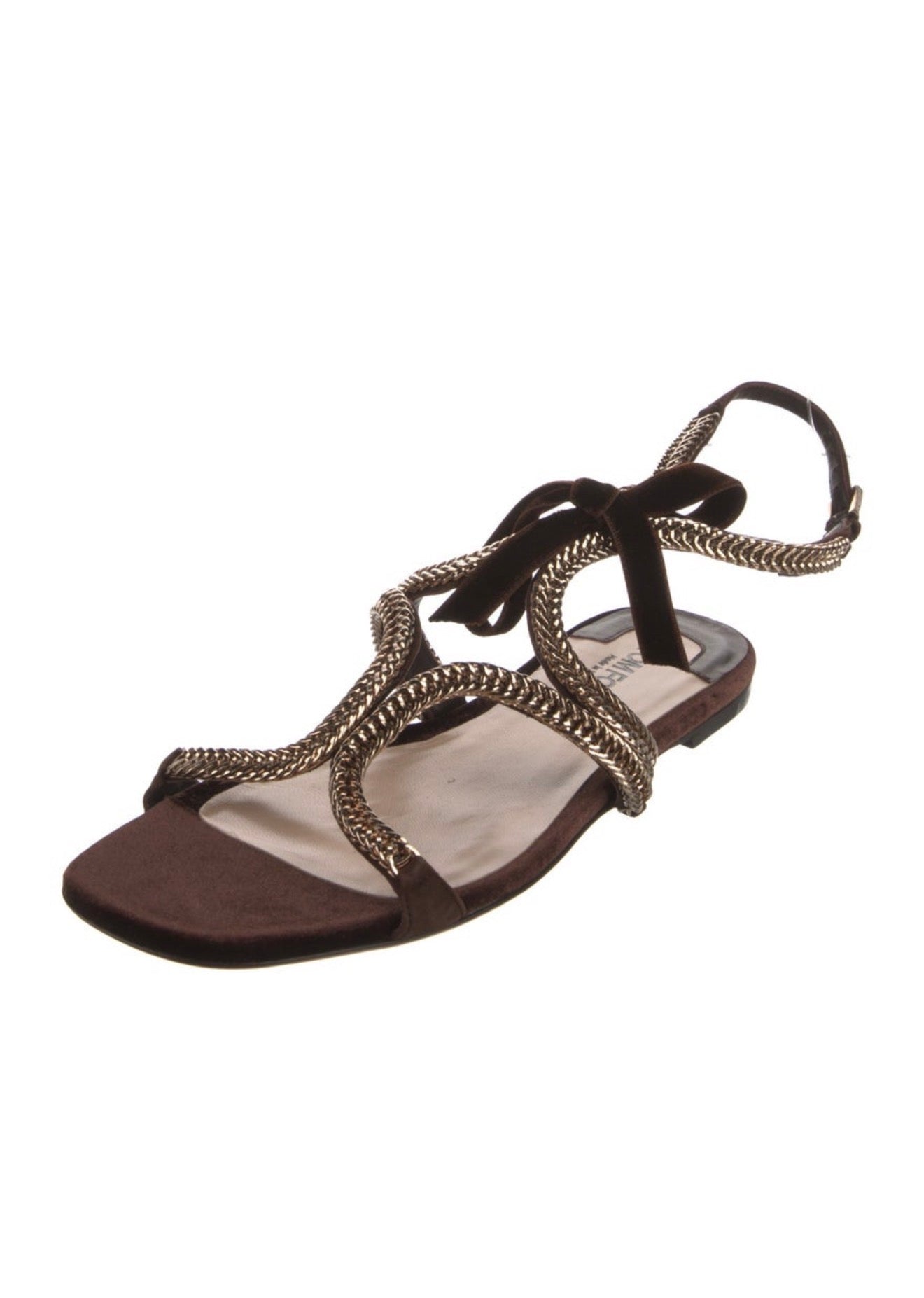 Tom Ford Velvet Chain-Link with bow Accents Gladiator Sandals