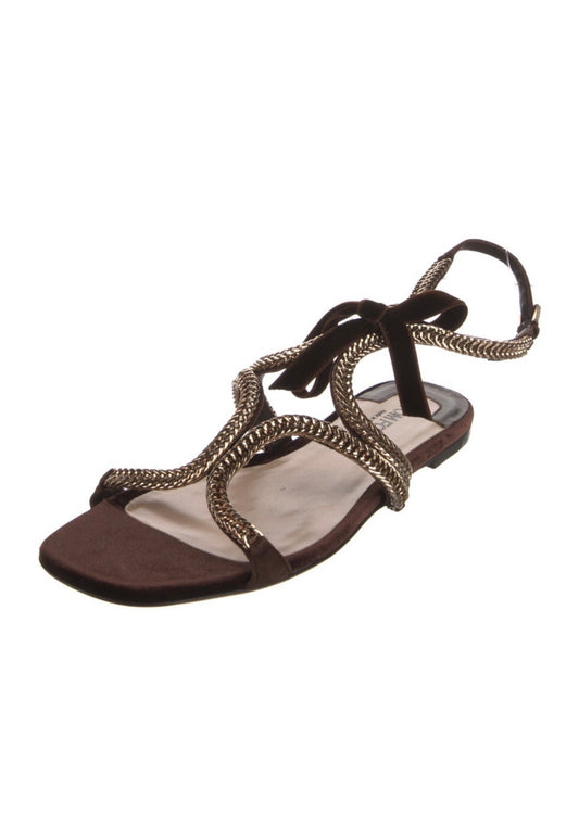 Tom Ford Velvet Chain-Link with bow Accents Gladiator Sandals