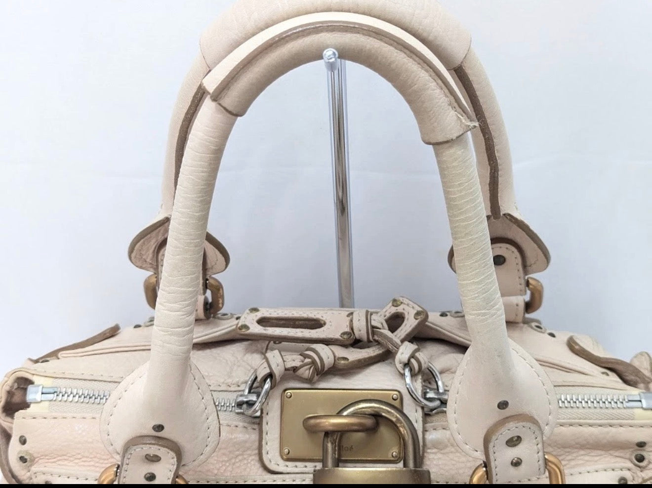 Chloe Paddington Leather Satchel – White