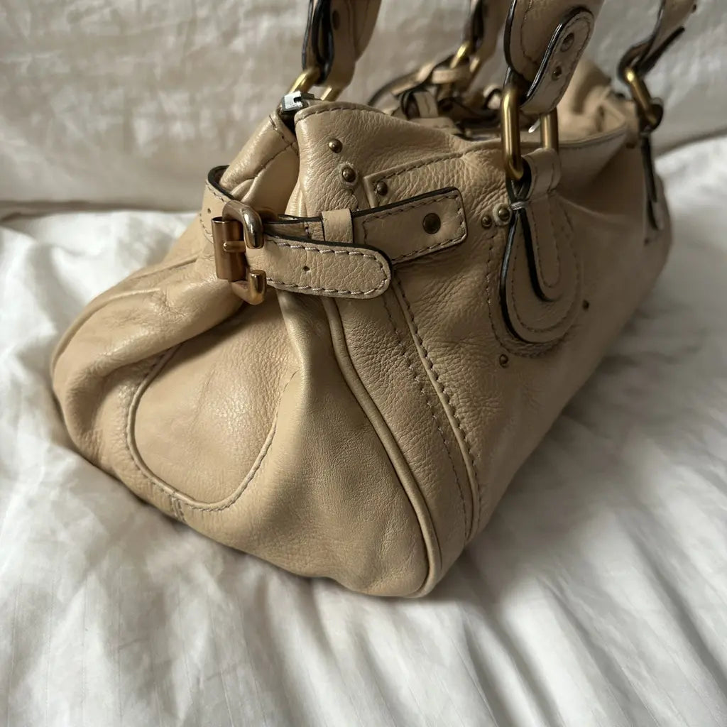 Z Chloé Paddington Bag – Taupe Leather with Gold Hardware